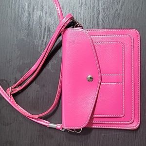 NEW fuschia crossbody wallet